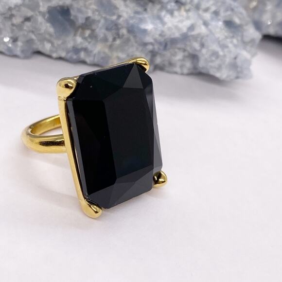 NEW Black Zirconium Stone Cocktail Ring - Picture 10 of 15
